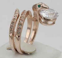 Snake Ring Rose Gold Color Austrian Crystals - Golonzo -                                                                             
