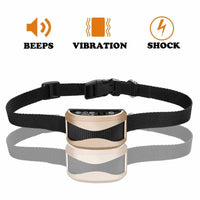 Anti Bark Dog Training Collar - Vibration / Electric Shock / Sound For Dogs IP7 waterproof - Golonzo -                                                                             