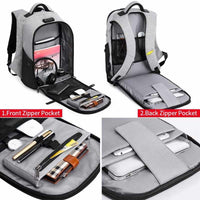 Fashion Functional 15.6 inch Laptop Backpack - Anti theft/Large Capacity/USB Recharging - Golonzo -                                                                             