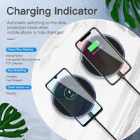 10W Qi Wireless Charger For iPhone X/XS Max XR 8 Plus Mirror Wireless Charging - Golonzo -                                                                             