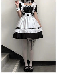 1set/lot Sexy Maid Cosplay Costume - Black Dress Party Clothing - Golonzo -                                                                             