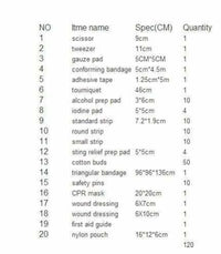 120pcs/pack First Aid Kit Medical - Golonzo -                                                                             