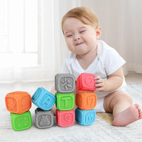 Baby Grasp Toy Building Blocks 3D Touch Hand Soft Balls Baby-12pcs/set - Golonzo -                                                                             
