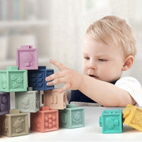 Baby Grasp Toy Building Blocks 3D Touch Hand Soft Balls Baby-12pcs/set - Golonzo -                                                                             