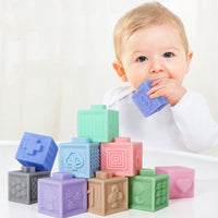 Baby Grasp Toy Building Blocks 3D Touch Hand Soft Balls Baby-12pcs/set - Golonzo -                                                                             