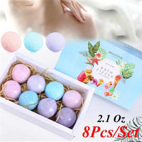 8Pcs/set Bath Salts Ball - Bath Bombs Set Stress Relief - Bath Fizzer Body Scrub - Golonzo -                                                                             
