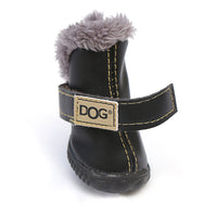 4 Pcs/set Fashion Dogs Winter Snow Leather Boots - Golonzo -                                                                             