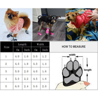 4 Pcs/set Fashion Dogs Winter Snow Leather Boots - Golonzo -                                                                             