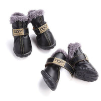 4 Pcs/set Fashion Dogs Winter Snow Leather Boots - Golonzo -                                                                             