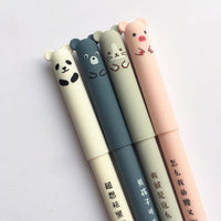 4 Pcs/set Kawaii Pig Bear Cat Mouse Erasable Gel Pen - Golonzo -                                                                             