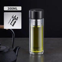 Glass Water Bottle With Tea Strainer-water bottles-Golonzo