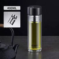 Glass Water Bottle With Tea Strainer-water bottles-Golonzo