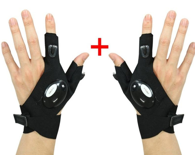 Charged Gloves Outdoor Hiking Fingerless Gloves with LED Light-Gloves & Mittens-Golonzo