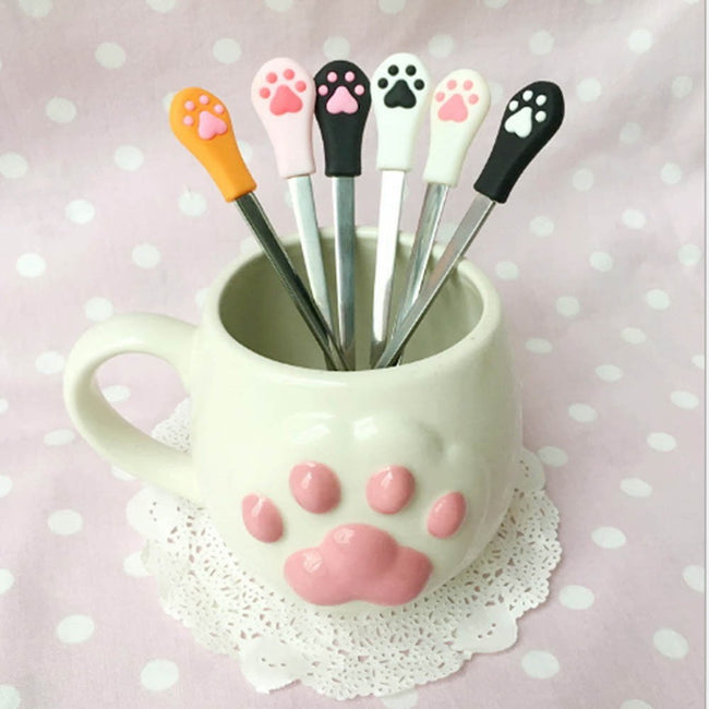 Stainless Steel Cute Cat Claw Coffee Spoons-Ear Picks & Spoons-Golonzo