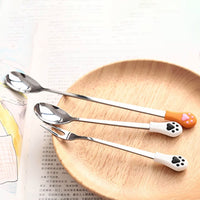 Stainless Steel Cute Cat Claw Coffee Spoons-Ear Picks & Spoons-Golonzo