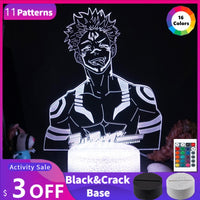 Anime Jujutsu Kaisen Night Light Decoration RGB 3D Lamp-Golonzo