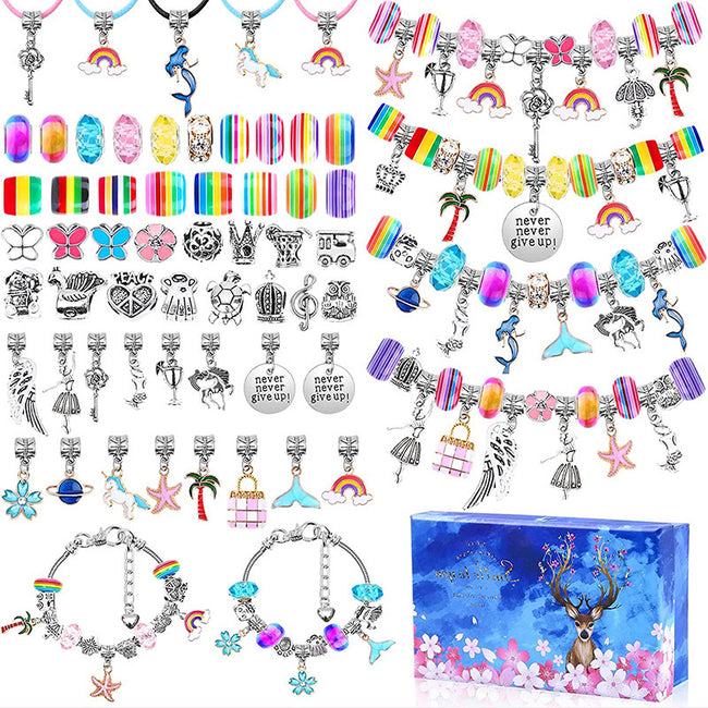 DIY Jewerly Charm Bracelet Necklaces Making Kit-Beads-Golonzo