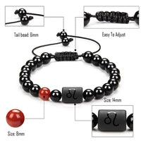 12 Constellation Couple Black Stone Bracelet-Bracelets-Golonzo