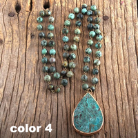 Natural Stones With Semi Precious Pendant Bohemia Necklaces-Necklace-Golonzo