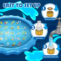 Water Mat Children's mat Summer Beach Inflatable Spray Water-Bath Mat and Rug-Golonzo