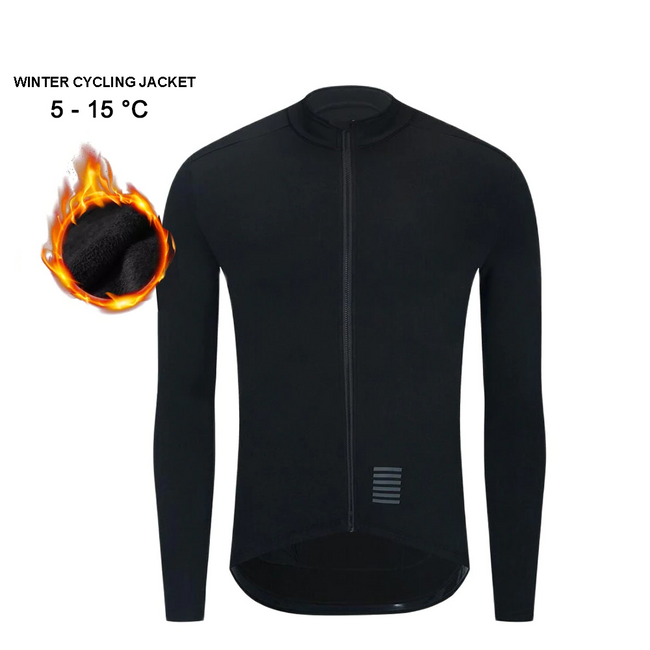 Winter Cycling Jacket - Long Sleeve Thermal Fleece-Cycling Apparel and Accessories-Golonzo