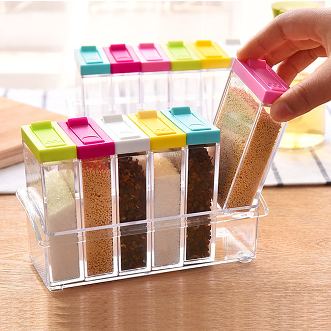 Spice Jar Seasoning Box 6Pcs/Set - Kitchen Spice Storage-Spice Organizers-Golonzo