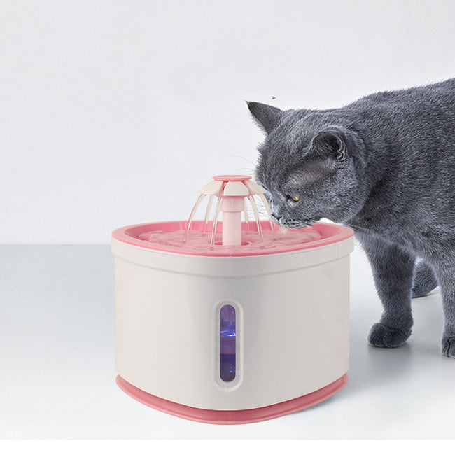 Automatic Water Fountain with LED Electric USB Pet Mute Drinker Feeder Bowl-Cat Supplies-Golonzo