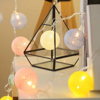 LED Light String with Beautiful Cotton Ball-Light Ropes & Strings-Golonzo