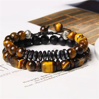 Chains Bracelet Set - Tiger Eye Stone Bracelets Natural-Bracelets-Golonzo