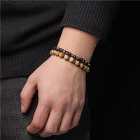 Chains Bracelet Set - Tiger Eye Stone Bracelets Natural-Bracelets-Golonzo