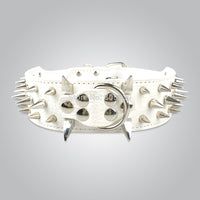 Wide Luxurious Leather Dog Collar Sharp Spike for Medium and Large Breeds-Pet Collars & Harnesses-Golonzo