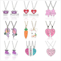 Best Friends Love Couple Necklace For Women Cut Animal Rabbit Rainbow-Necklace-Golonzo
