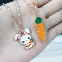 Best Friends Love Couple Necklace For Women Cut Animal Rabbit Rainbow-Necklace-Golonzo