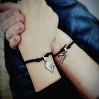 Heart Shaped Stitching Bracelet Handmade Lucky Love Black Rope Chain Couple-Bracelets-Golonzo