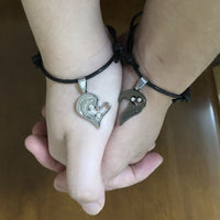 Heart Shaped Stitching Bracelet Handmade Lucky Love Black Rope Chain Couple-Bracelets-Golonzo