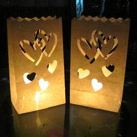 Heart Shaped Tea Light Holder Luminaria Paper Lantern Candle Bag-Camping Lights & Lanterns-Golonzo