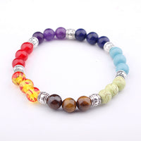 Reiki Healing Natural Lava Stone Chakra Balance Beads Bracelet-Bracelet-Golonzo