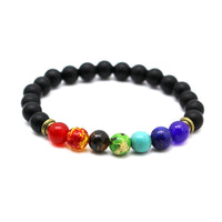 Reiki Healing Natural Lava Stone Chakra Balance Beads Bracelet-Bracelet-Golonzo