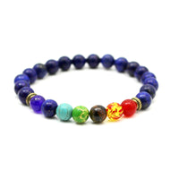 Reiki Healing Natural Lava Stone Chakra Balance Beads Bracelet-Bracelet-Golonzo