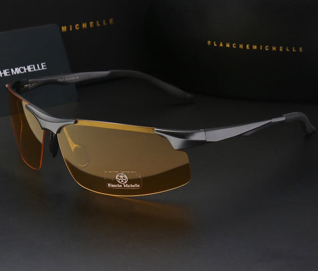 Aluminum Magnesium Men Sunglasses Polarized - Night Driving Goggles-Sunglasses-Golonzo