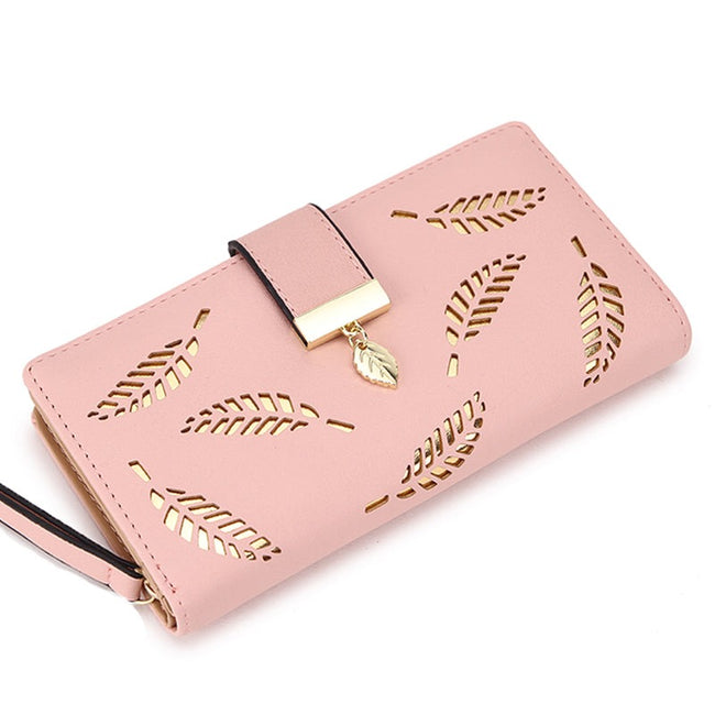 Gold Leaves Women Long Wallet Purse-Handbags, Wallets & Cases-Golonzo