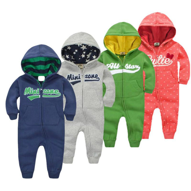 Spring Baby Rompers Cotton Tracksuit Long Sleeve with Hoodies-Jumpsuits & Rompers-Golonzo