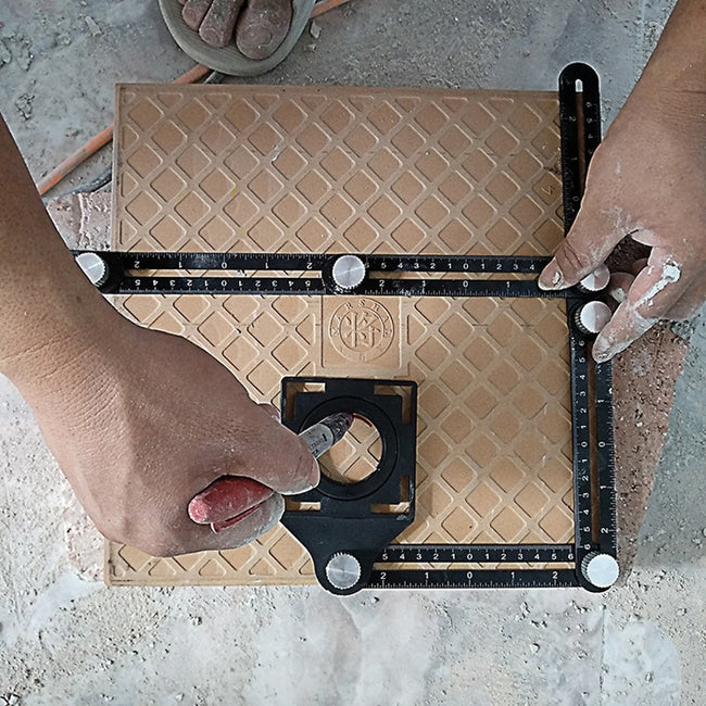 Construction Multi Angle Measuring Ruler Aluminum Folding Positioning Ruler Professional DIY Wood-Hand tool Sets-Golonzo