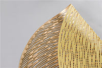 Gold Silvery Round Placemats Kitchen PVC Mats for Dining Tables Drink Coasters Set Coffee Cup-Kitchen Slicers-Golonzo