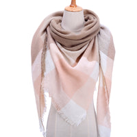 Fashion Plaid Soft Cashmere Scarves-Scarves-Golonzo