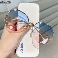 Rimless Rhinestone Women Sunglasses-Sunglasses-Golonzo