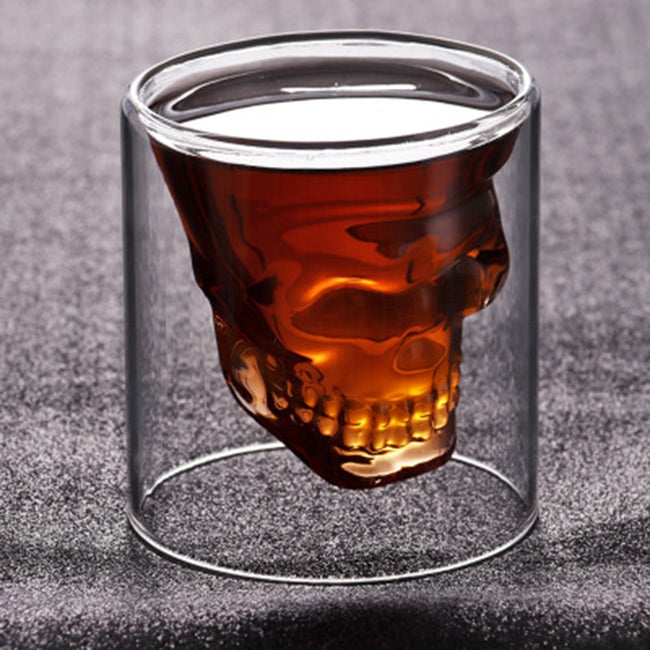 25-250ml Double glass cup Transparent skull-Golonzo