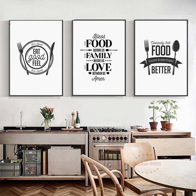 Kitchen Decor Food Quote Canvas Painting Wall Art-paint-Golonzo