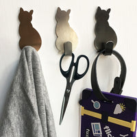 Hooks Cat Pattern Storage Holder Hanger Stick on Wall Clothes-Utility Hooks-Golonzo