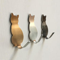 Hooks Cat Pattern Storage Holder Hanger Stick on Wall Clothes-Utility Hooks-Golonzo